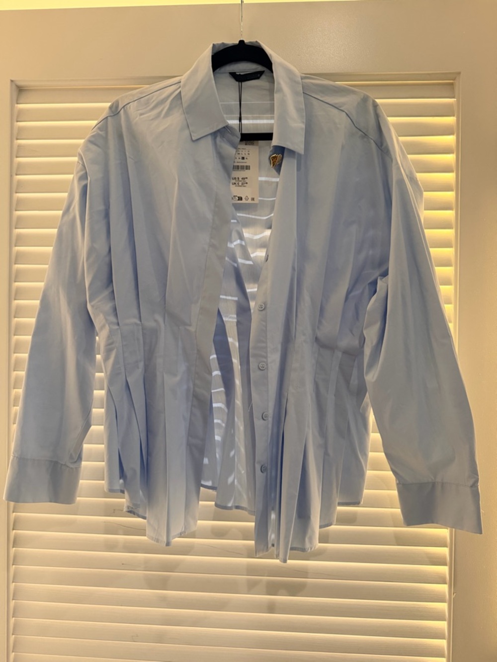 Zara Light Blue Button-Down Shirt